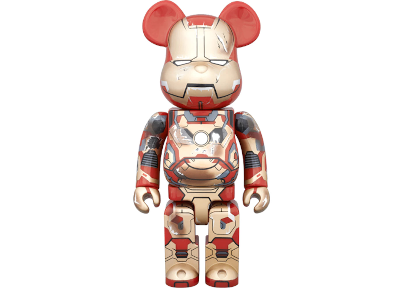 Bearbrick Iron Man Mark XLII Damaged Ver. 400% Gold