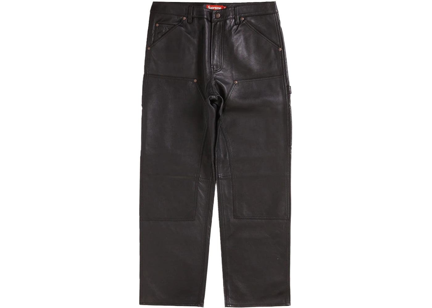 Supreme Leather Double Knee Painter Pant Black