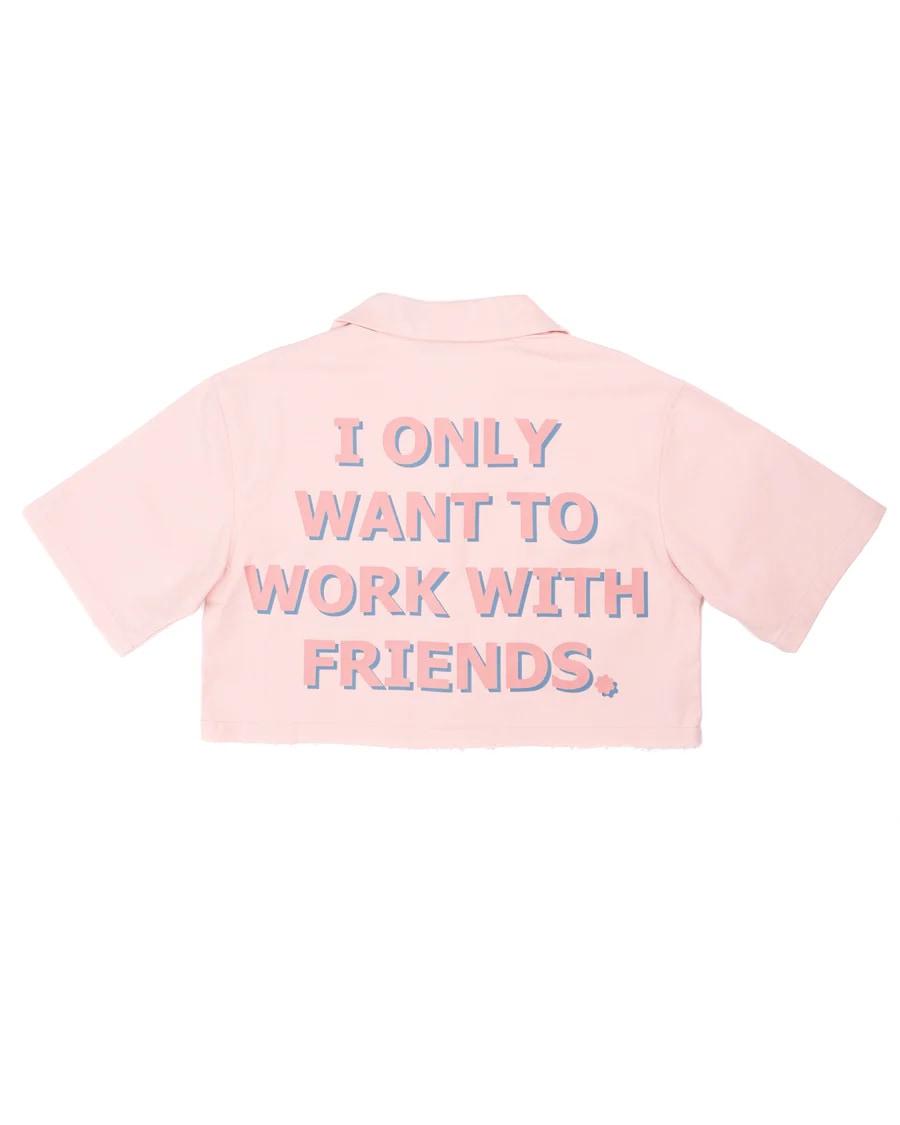 IT'S A GIRL "Hér" WORKSHIRT ( CROPPED )