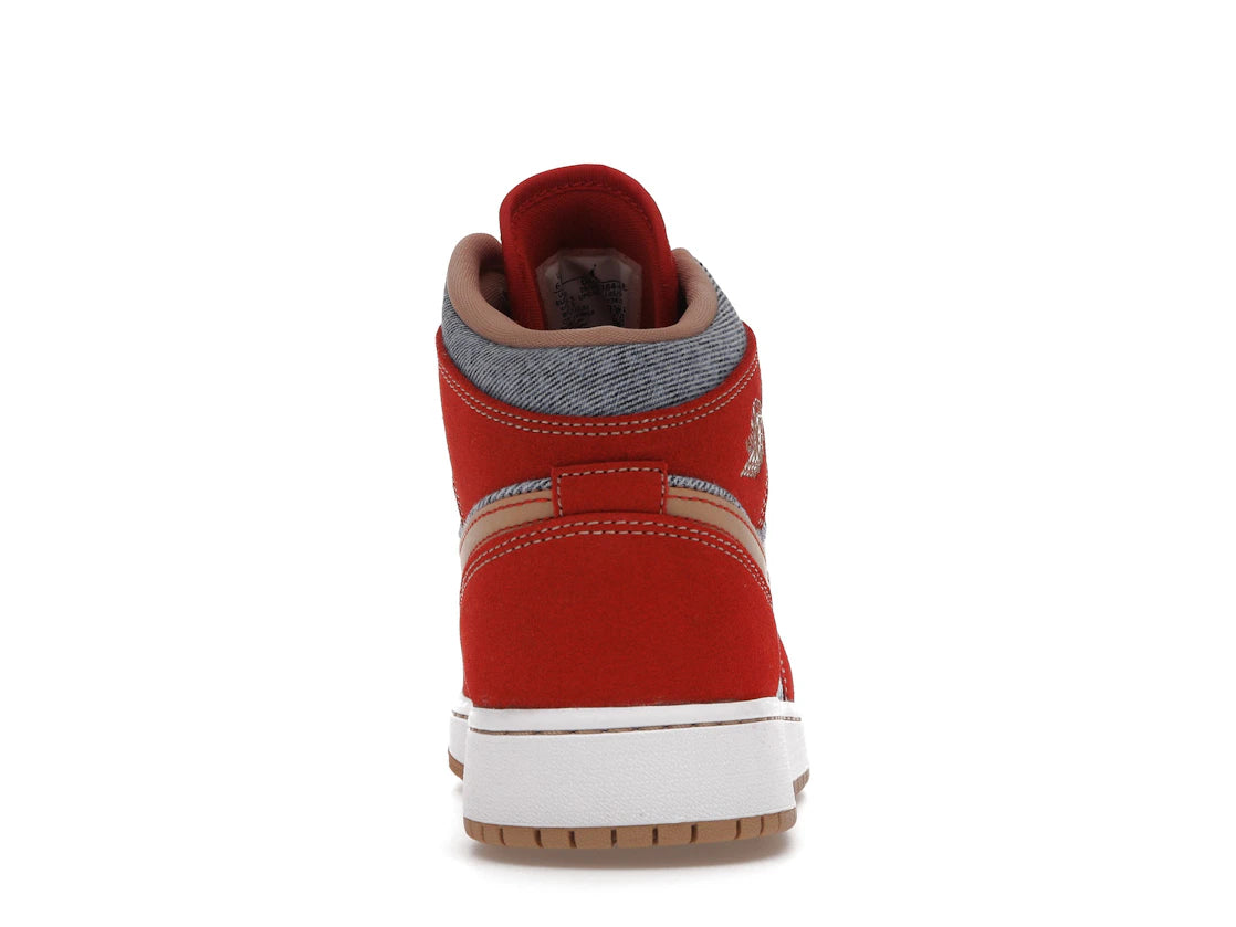 Jordan 1 Mid Denim Red (GS)
