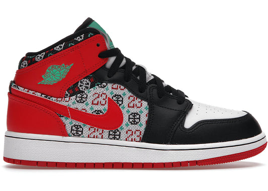 Jordan 1 Mid SE Ugly Christmas Sweater (GS)